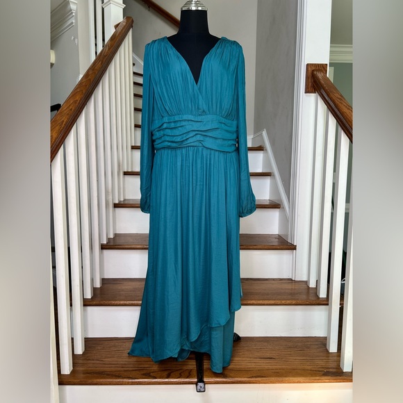 Anthropologie Gwendolyn Teal Maxi Dress NWT Size 14 - Picture 15 of 15